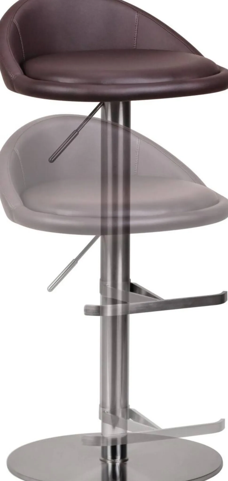 WOHNLING Barkruk Kunstleer In hoogte verstelbare zitting Donkerbruin 110 kg 430 x 430 x 790 mm