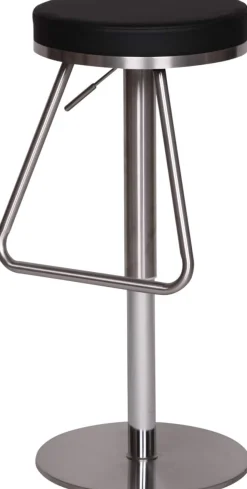 WOHNLING Barkruk Kunstleer In hoogte verstelbare zitting Zwart 110 kg 390 x 390 x 790 mm