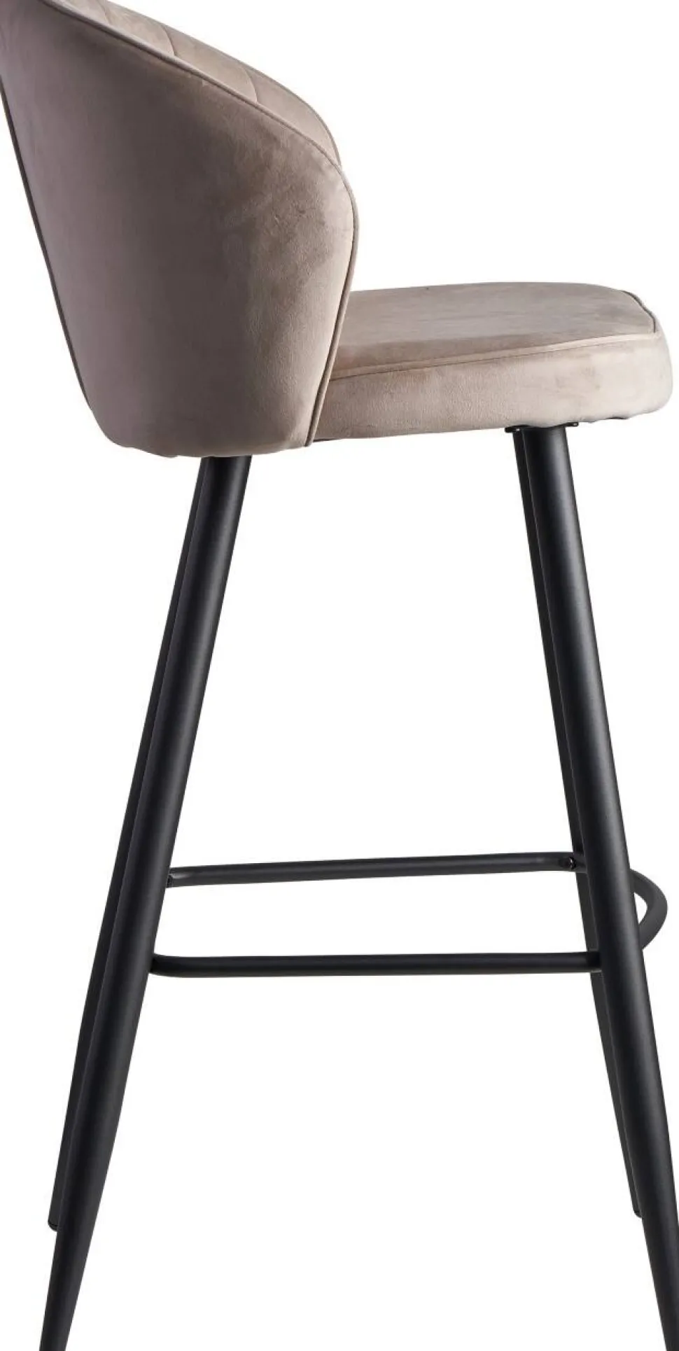 WOHNLING Barkruk WL6.291 Fluwelen hoes Beige