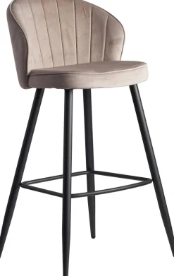 WOHNLING Barkruk WL6.291 Fluwelen hoes Beige