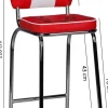 WOHNLING Barkruk WL1.718 Rood, wit Kunstleer