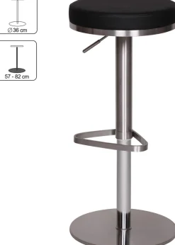 WOHNLING Barkruk WL1.293 Zwart RVS (Roestvrij staal)