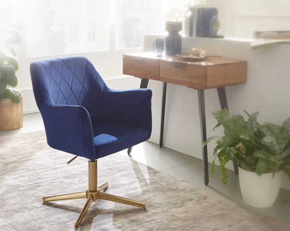 WOHNLING Draaistoel Niet afsluitbaar 550 x 550 x 970 mm Blauw