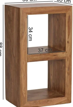 WOHNLING Massieve Indische palissander Legbord 2 500 x 350 x 880 mm Bruin Sheesham