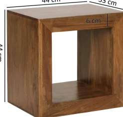 WOHNLING Massieve Indische palissander Legbord 0 440 x 330 x 440 mm Bruin Sheesham