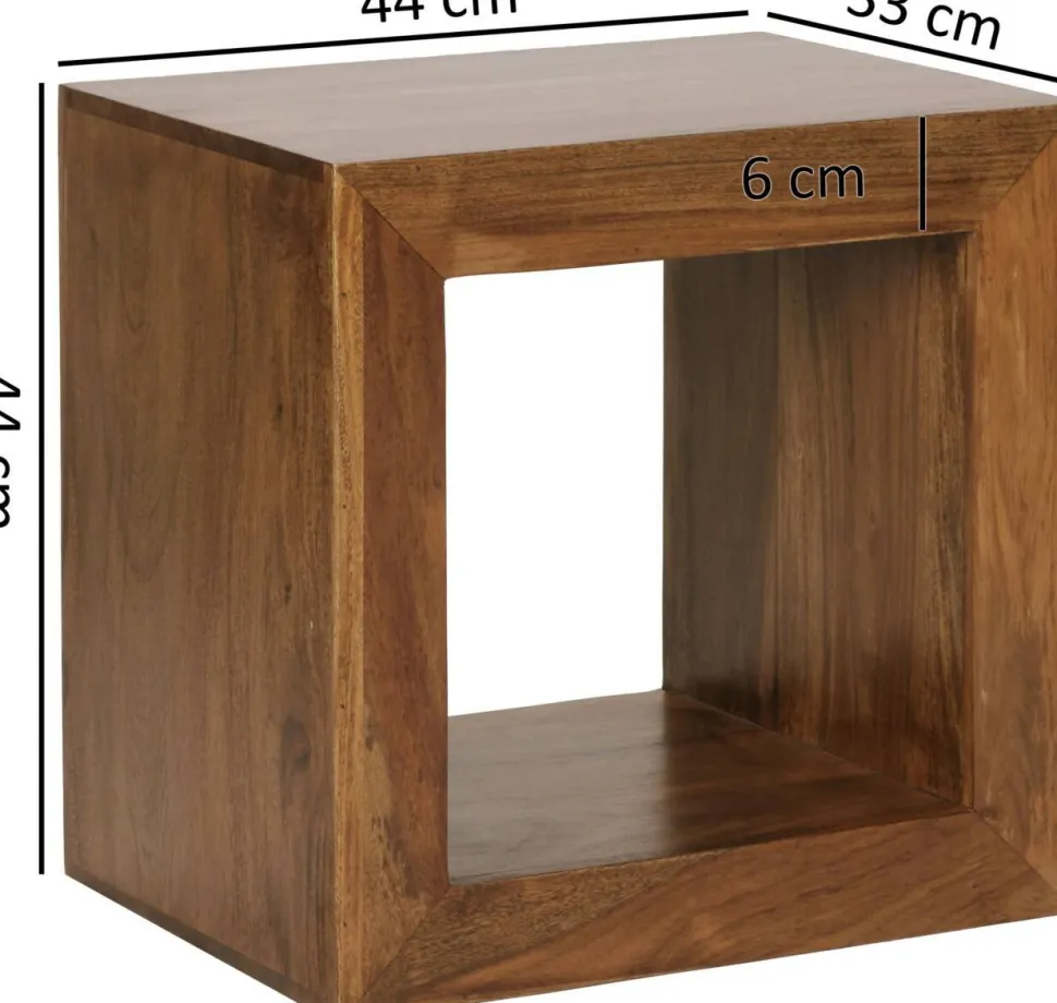 WOHNLING Massieve Indische palissander Legbord 0 440 x 330 x 440 mm Bruin Sheesham