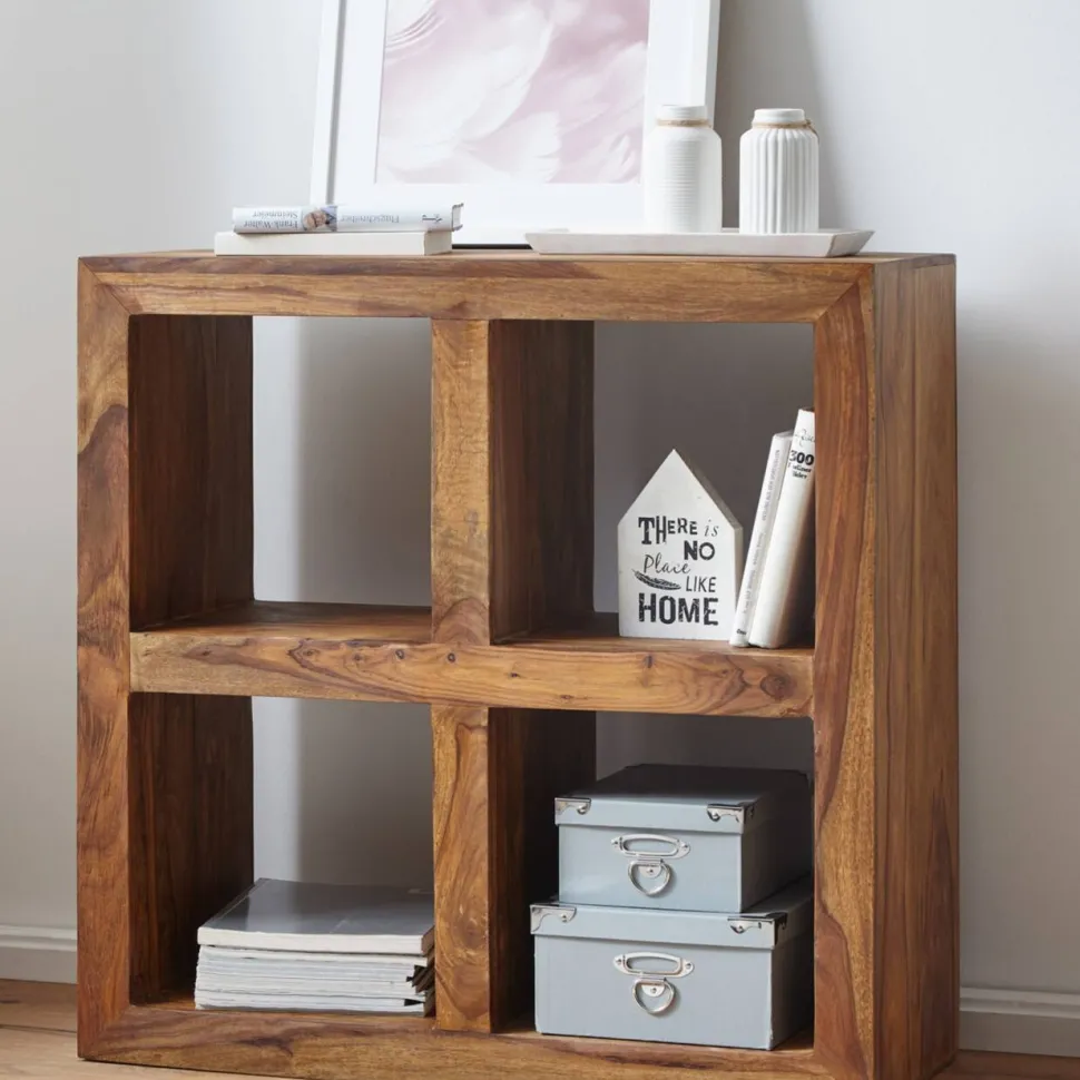 WOHNLING Massieve Indische palissander Legbord 4 820 x 340 x 820 mm Bruin Sheesham