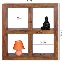 WOHNLING Massieve Indische palissander Legbord 4 820 x 340 x 820 mm Bruin Sheesham