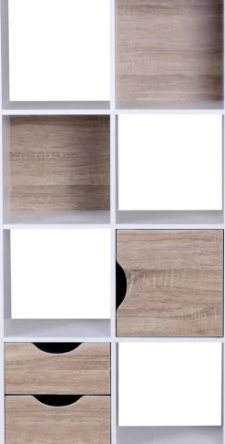 WOHNLING Spaanplaat Boekenkast 6 600 x 290 x 1,200 mm Wit