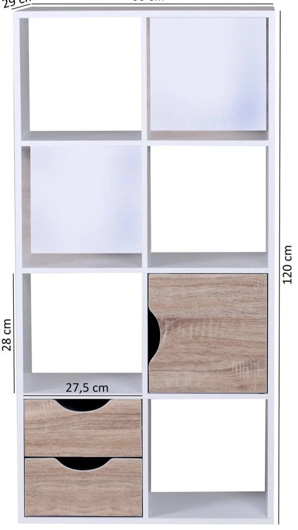 WOHNLING Spaanplaat Boekenkast 6 600 x 290 x 1,200 mm Wit