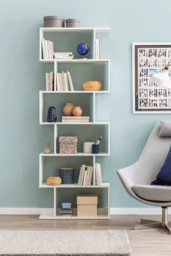 WOHNLING Spaanplaat Boekenkast 6 700 x 235 x 1,900 mm Wit