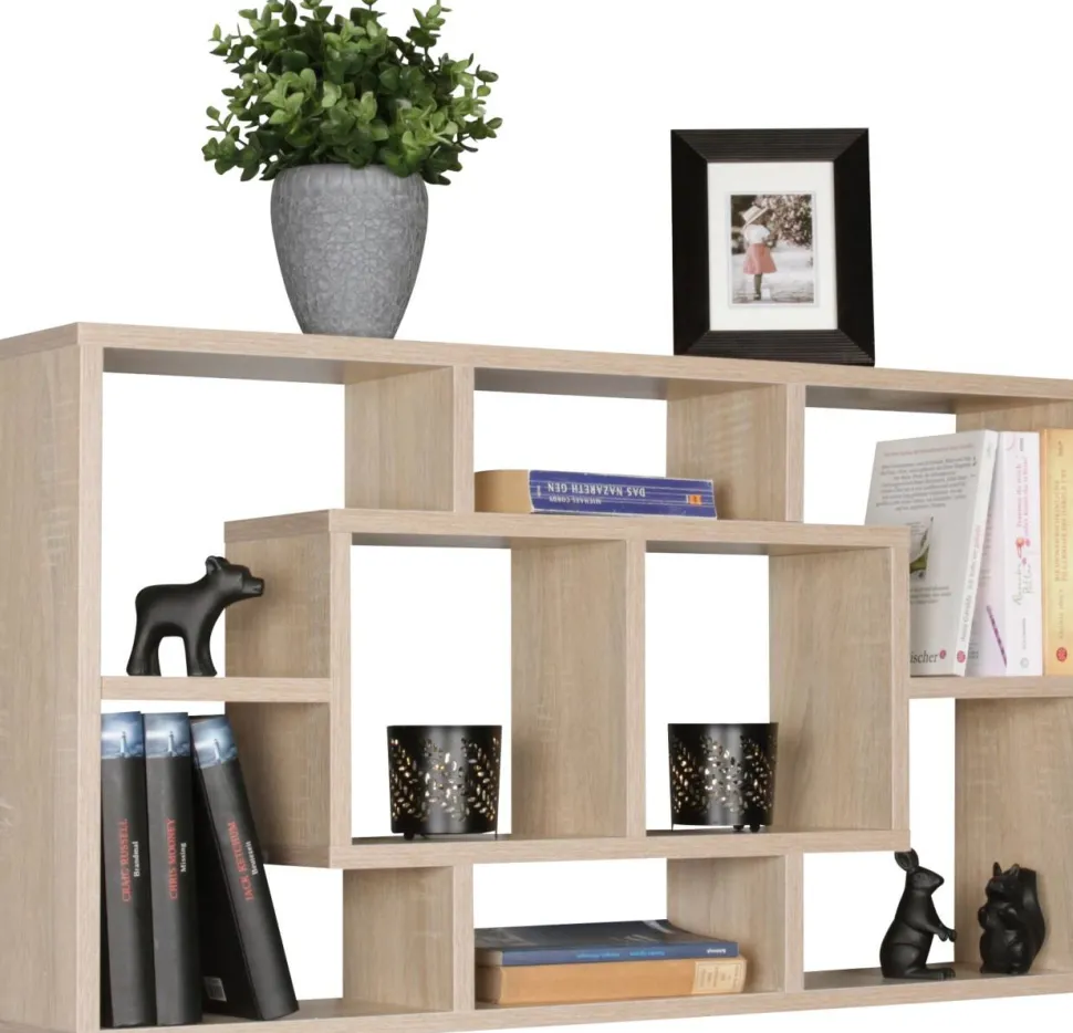 WOHNLING Spaanplaat Wandplank 8 850 x 160 x 475 mm Grijs