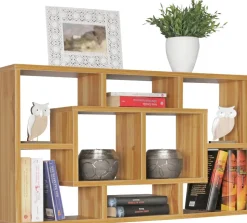 WOHNLING Spaanplaat Wandplank 8 850 x 160 x 475 mm Bruin Beuken