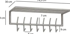 WOHNLING Wandkapstok WL6.448 Metaal Zilver Wandmontage 7 Haken